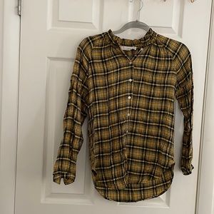 🛍️EUC LOFT flannel print shirt XSP 221